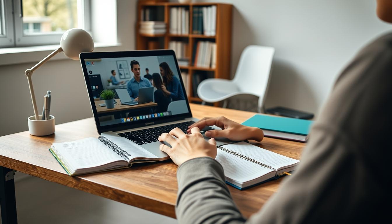 Student preparing for exams with study materials